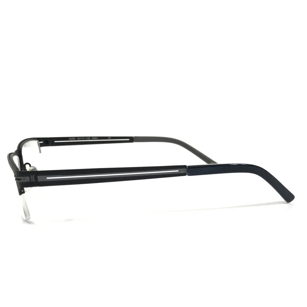 Helium Eyeglasses Frames 4289 MBK Matte Black Rectangle Half Rim 52-17-145